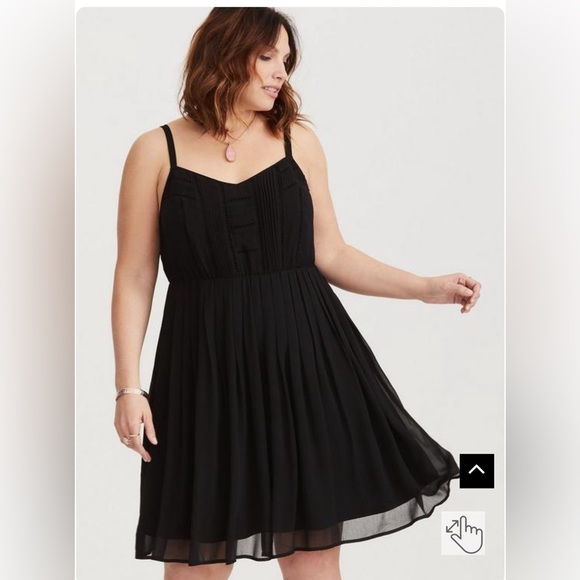 torrid Dresses & Skirts - TORRID Mini Chiffon Skater Dress Black Flattering Plus Size Dress